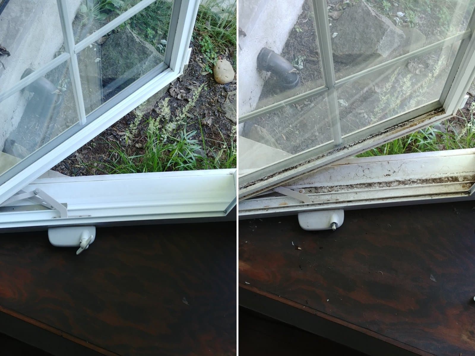 Window cleaning before and after comparison in Lachute