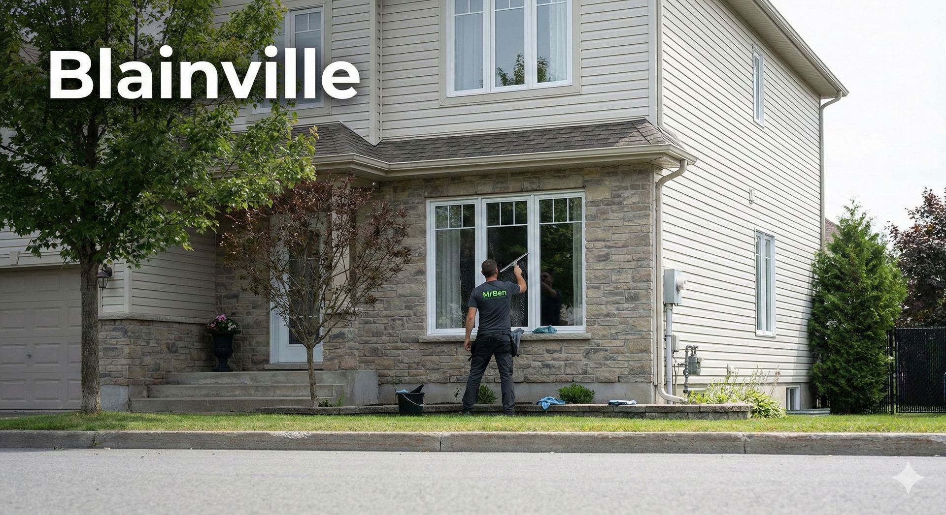 Nettoyage de gouttières sur une maison à Blainville