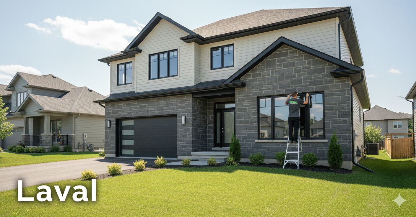 Lavage à pression d’une entrée résidentielle à Laval